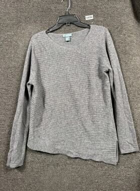 Griffen Cashmere Sweater Womens Size XL Gray Long Sleeve Assymetrical Super Soft